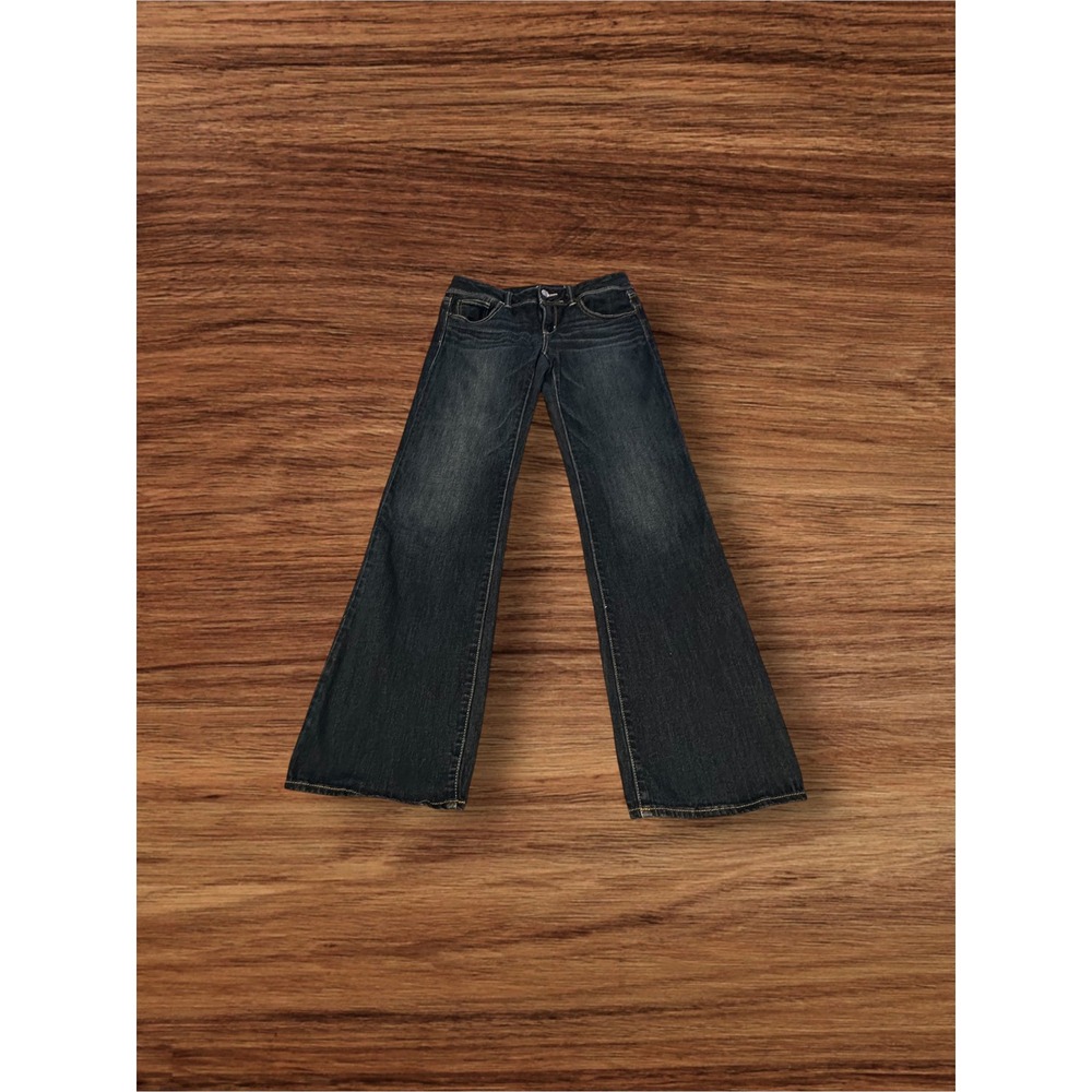 American Eagle Slim Boot Jeans Womens 10 Long Dark Wash Stretch Denim Distressed